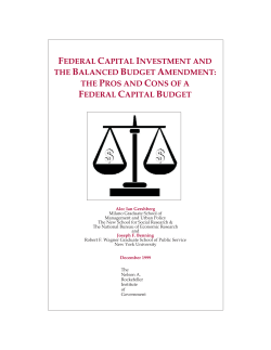 federal capital investment and the balanced budget amendment