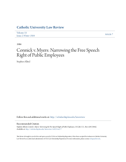 Connick v. Myers - CUA Law Scholarship Repository