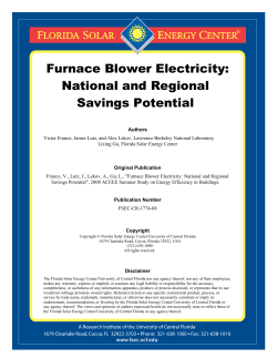 Furnace Blower Electricity: National and Regional Savings Potential
