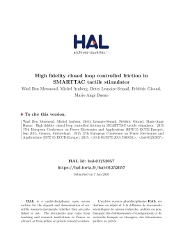 High fidelity closed loop controlled friction in SMARTTAC - HAL