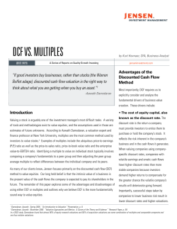 DCF VS. MULtipLeS - Jensen Investment Management