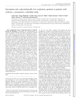 Sarcopenia and a physiologically low respiratory quotient in patients