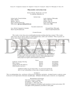 PhiLit Syllabus2012-13DRAFT - Philosophy and Literature at