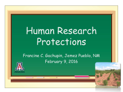 Human Research Protections &ndash; Francine C. Gachupin