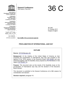 Proclamation of International Jazz Day - UNESDOC