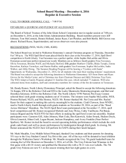 Minutes - John Glenn School Corporation