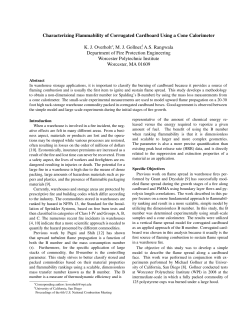 Characterizing Flammability of Corrugated Cardboard Using a Cone