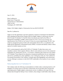 (HACS) SIN RFI - The Coalition for Government Procurement