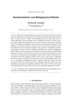 Sentimentalism and Metaphysical Beliefs