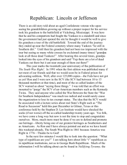 Republican: Lincoln or Jefferson