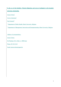 1 In the eye of the beholder: Mutual obligations and areas of