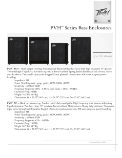 PVH&trade; Series Bass Enclosures