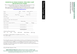 dominican high school theatre camp