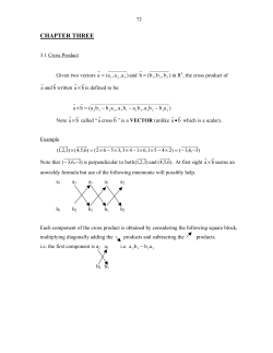 Chapter 3-Vectors-Cross Product