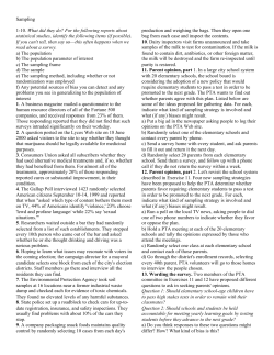 Sampling 1-10. What did they do? For the following reports about