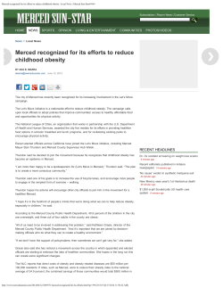 Merced recognized for its efforts to reduce childhood obesity | Local