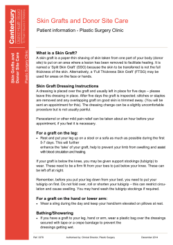 Skin Grafts and Donor Site Care