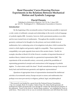 Rene Descartes` Curve-Drawing Devices