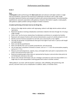 Information on Performance Level Descriptors Grades 3