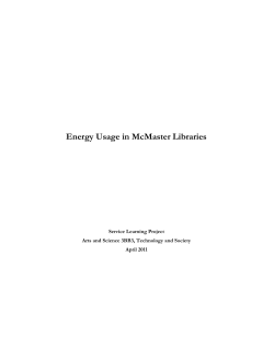 Energy Usage in McMaster Libraries