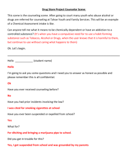 Drug Store Project Counselor Scene: This scene is the counseling