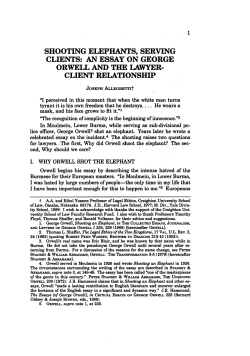 Shooting Elephants, Serving Clients: An Essay on George Orwell