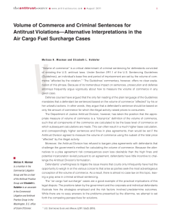 Volume of Commerce and Criminal Sentences for Antitrust