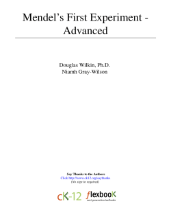 Mendel`s First Experiment - Advanced