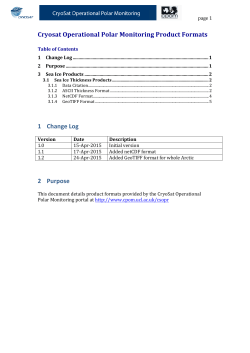 Cryosat Operational Polar Monitoring Product Formats 1