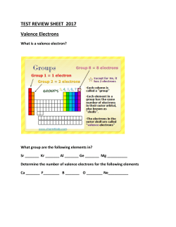 TEST REVIEW SHEET 2017 Valence Electrons