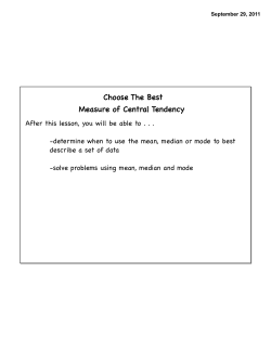 Choose The Best Measure of Central Tendency
