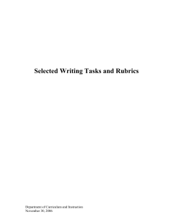 Selected Writing Tasks and Rubrics