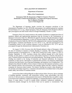 Emergency Rules 28 - Louisiana Department of Insurance