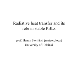 Radiative heat transfer and its role in stable PBLs