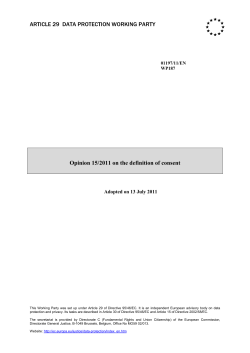 Opinion 15/2011 - European Commission