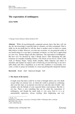 The expectation of nothingness - UP Wordpress