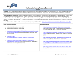 Mathematics Pacing Resource Document