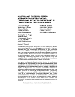 A Social and Cultural Capital Approach to Understanding Traditional
