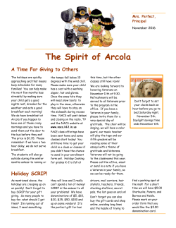 November 2016 Newsletter