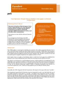 Tour Operators` Margin Scheme (TOMS)