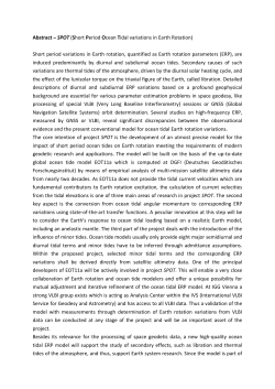 Abstract &ndash; SPOT (Short Period Ocean Tidal variations in Earth