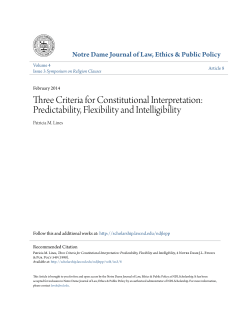 Three Criteria for Constitutional Interpretation: Predictability