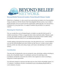 Pasta Benefit Dinner Guide