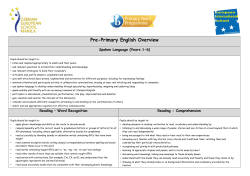Pre-Primary English Overview