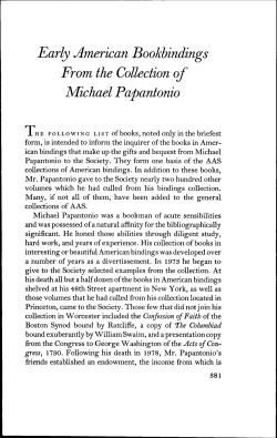 Early American Bookbindings From the Collection of Michael