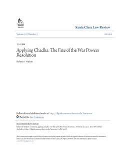 Applying Chadha: The Fate of the War Powers Resolution