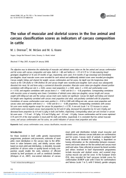 The value of muscular and skeletal scores in the live animal and