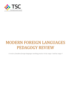 MFL pedagogy review - Teaching Schools Council