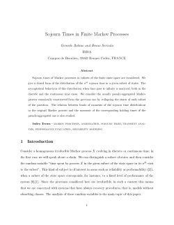 Sojourn Times in Finite Markov Processes 1 Introduction