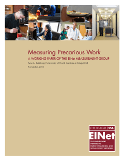 Measuring Precarious Work - SSA Scholars